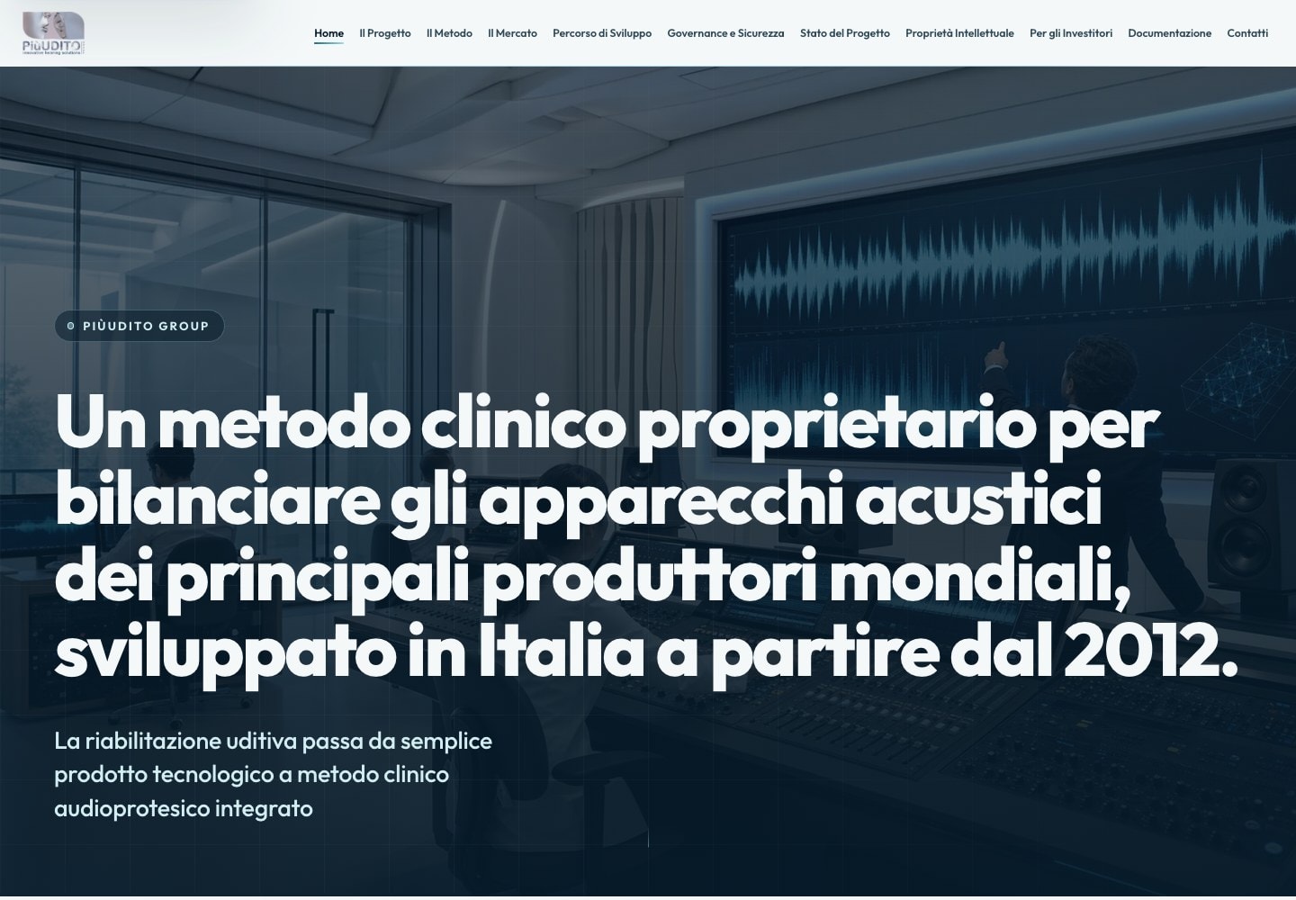 The PiùUDITO Group website built by Matteo Dante