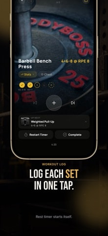 GymTree: App Store screenshot of workout logging